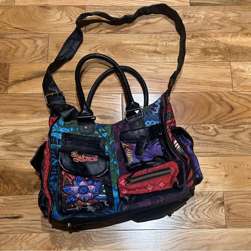 Desigual Multicolor Shoulder Bag Lots of Pockets!